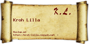 Kroh Lilla névjegykártya